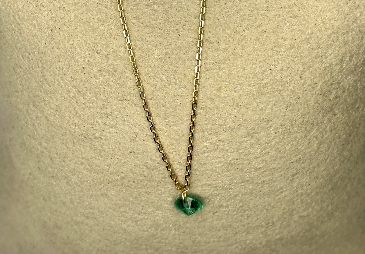 Chaine Pendentif Grenat vert-photo-4