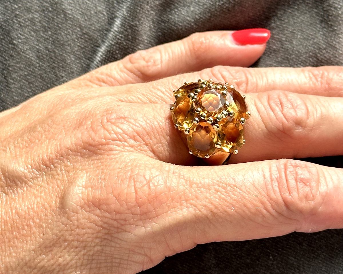 Citrine Flower Ring-photo-4