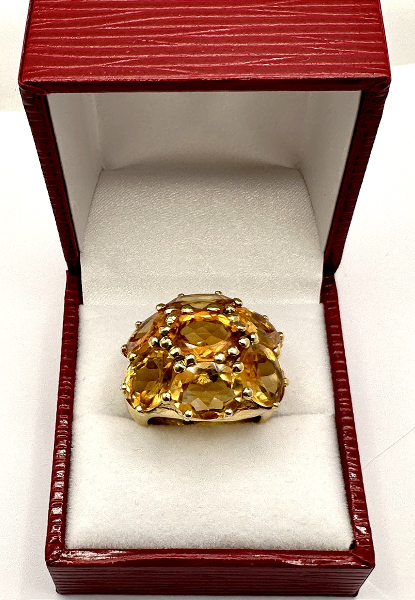 Citrine Flower Ring