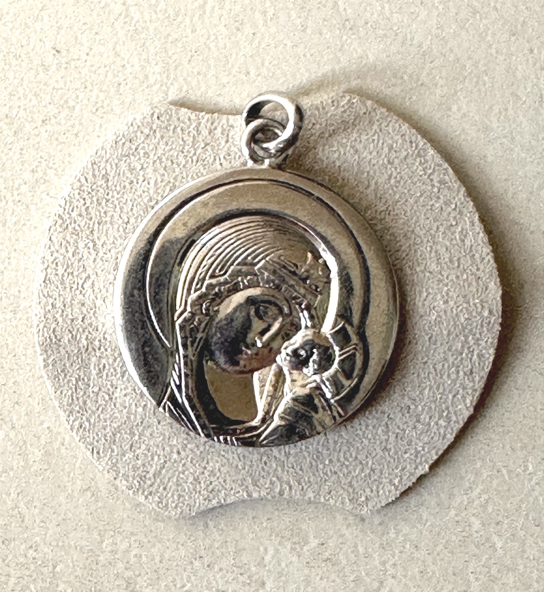 Silver Medal Madonna And Child-photo-2