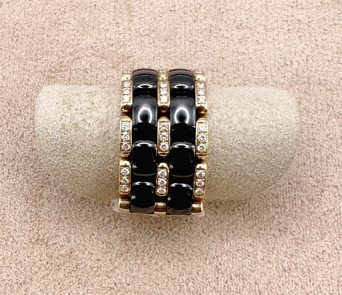 Bague Chanel céramique or et diamant-photo-2