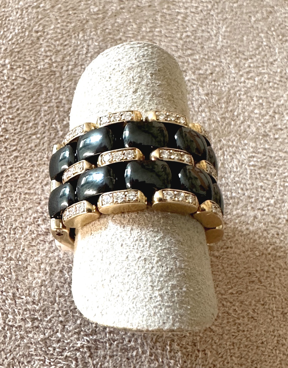 Bague Chanel céramique or et diamant-photo-3