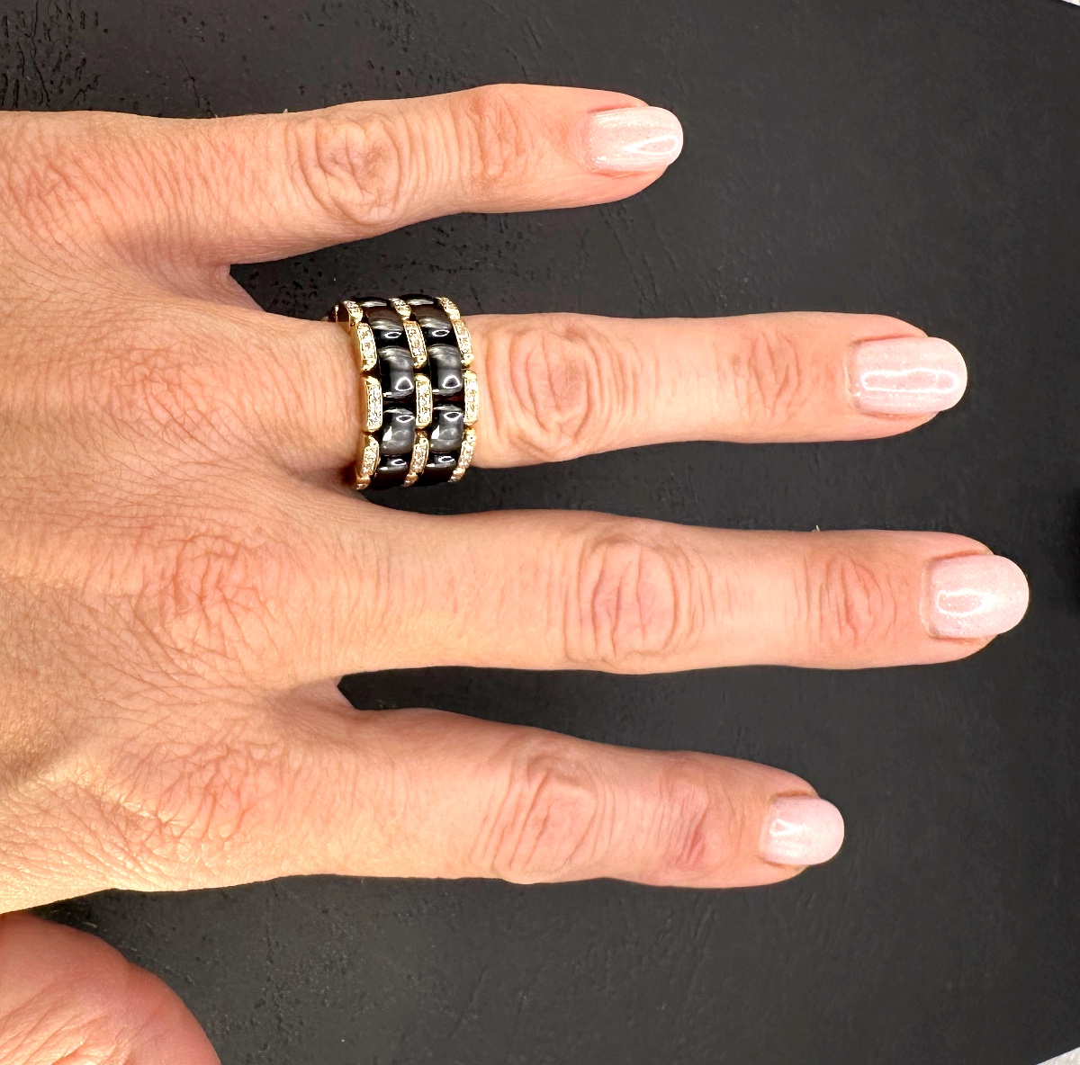 Bague Chanel céramique or et diamant-photo-1