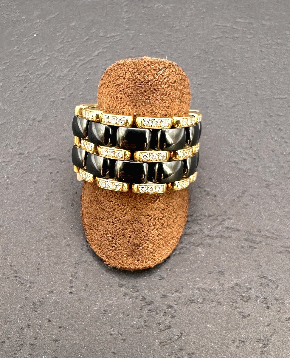Bague Chanel céramique or et diamant