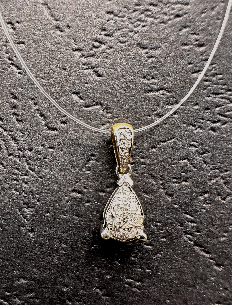 Yellow And White Gold Diamond Pavé Pendant-photo-2