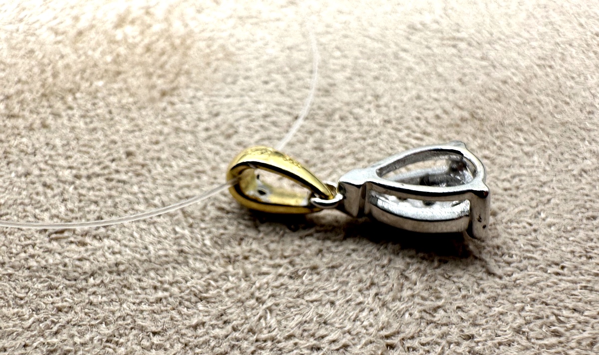 Yellow And White Gold Diamond Pavé Pendant-photo-3