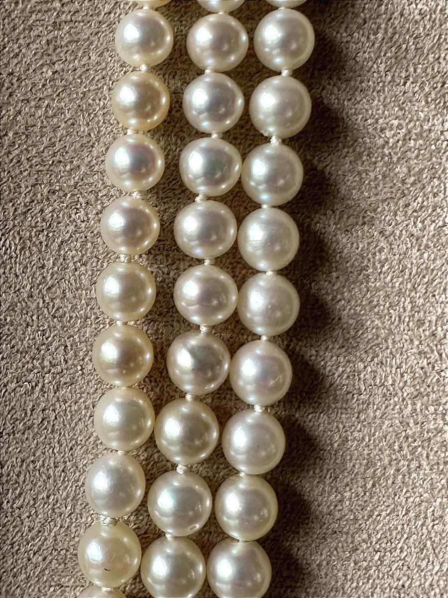 3-row Cultured Pearl Necklace-photo-3