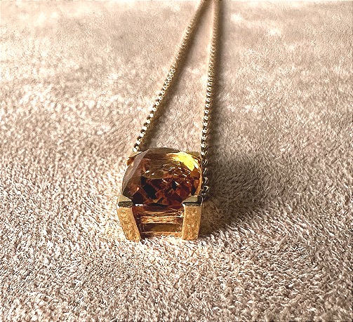 Chaine en or jaune avec pendentif en Citrine-photo-4