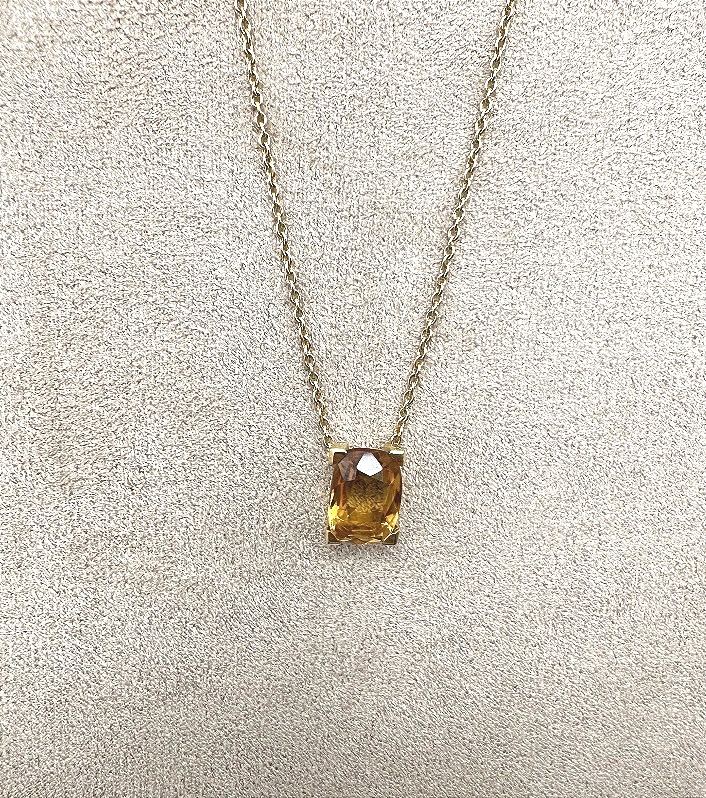 Chaine en or jaune avec pendentif en Citrine-photo-1