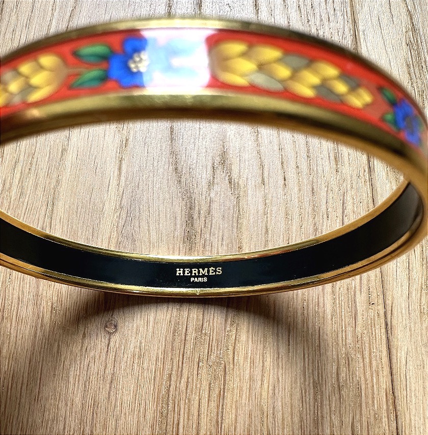 Hermès Jonc Bracelet In Decorated Gold-plated Metal-photo-2