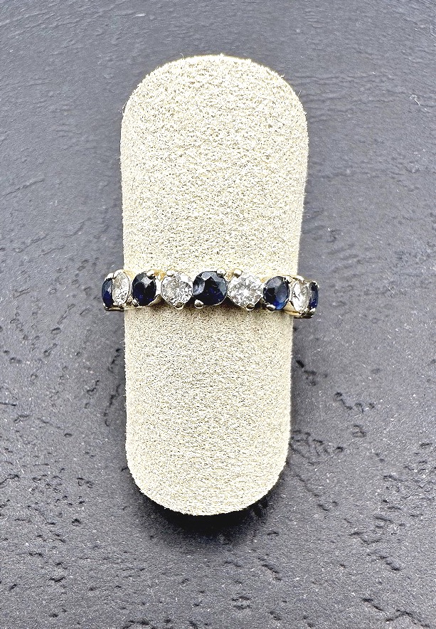 White Gold Wedding Ring With Sapphires And Diamonds