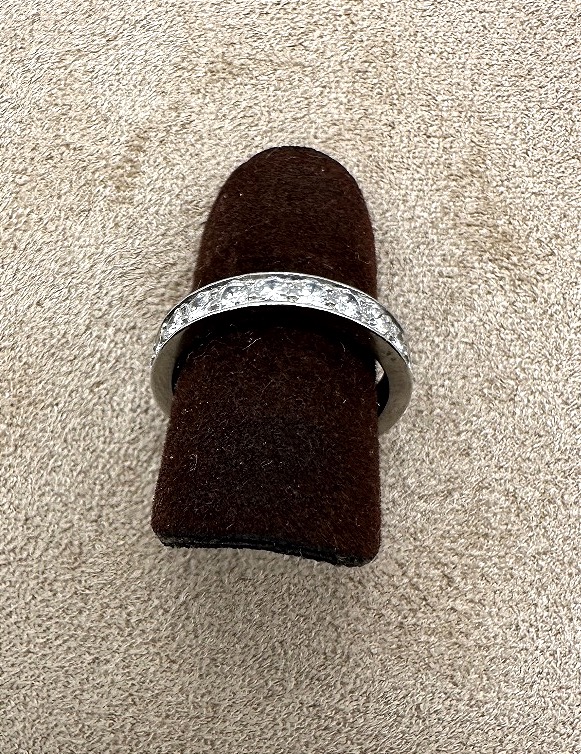 Platinum And Diamond Full Circle Wedding Band-photo-3