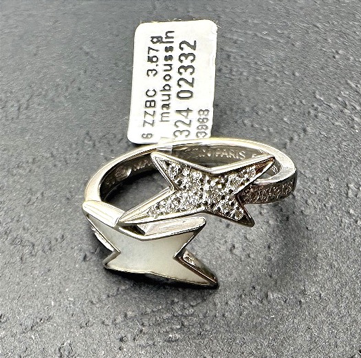 Mauboussin Star Ring With Mother-of-pearl, Diamonds, And White Gold-photo-3