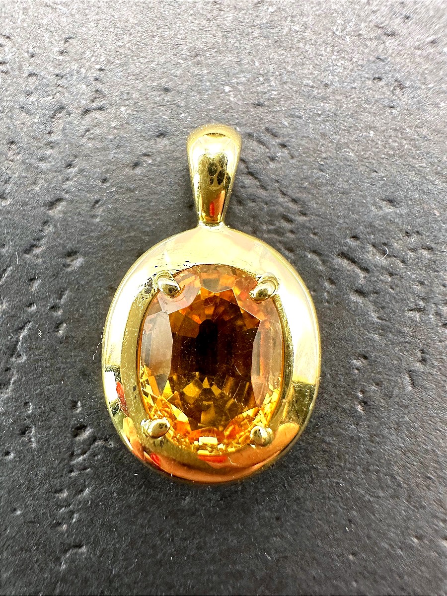 Pendentif en Or jaune et Citrine-photo-2