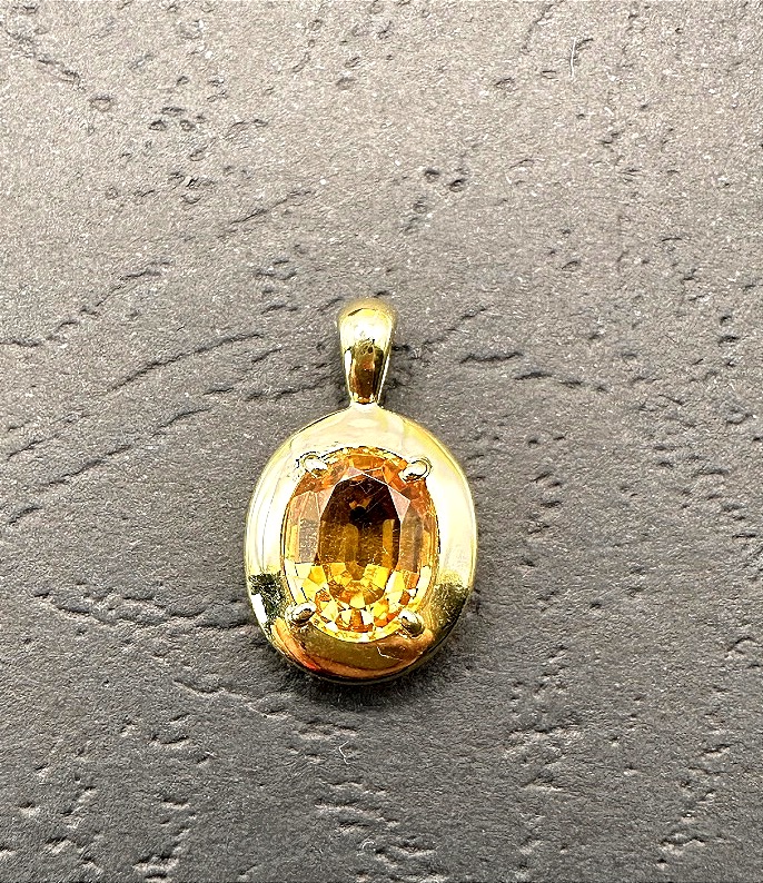 Pendentif en Or jaune et Citrine-photo-3