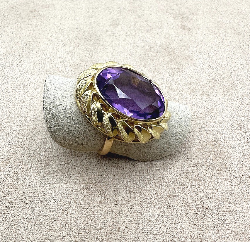 Bague Améthyste en or jaune-photo-3