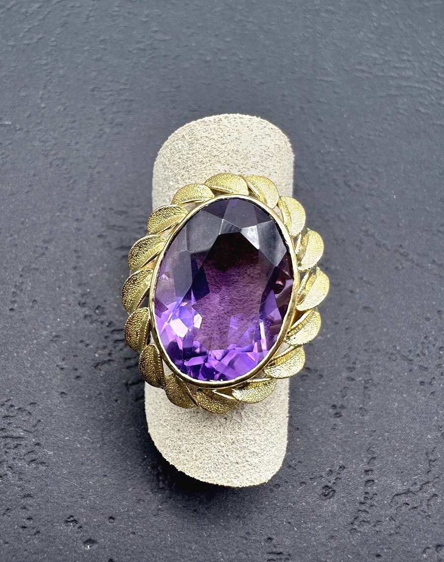 Bague Améthyste en or jaune-photo-4