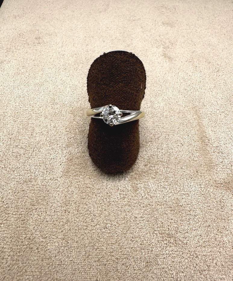 Solitaire diamant  corps de Bague Torsade-photo-3