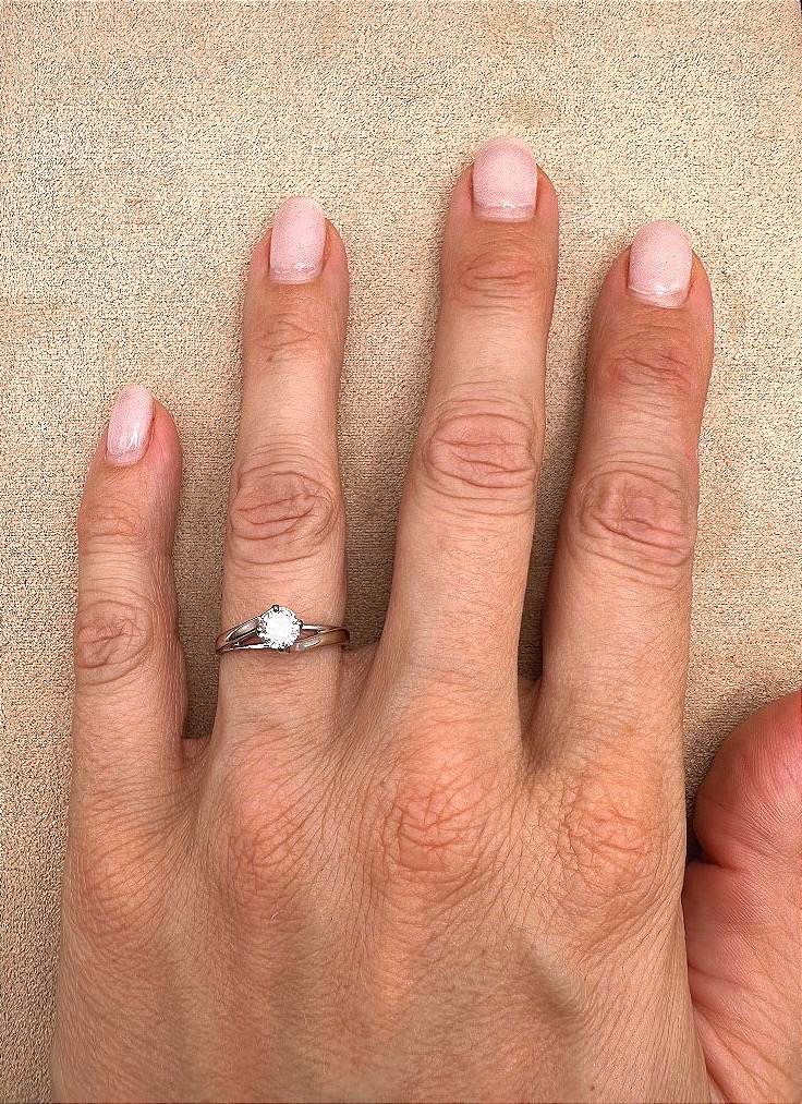 Solitaire diamant  corps de Bague Torsade-photo-2