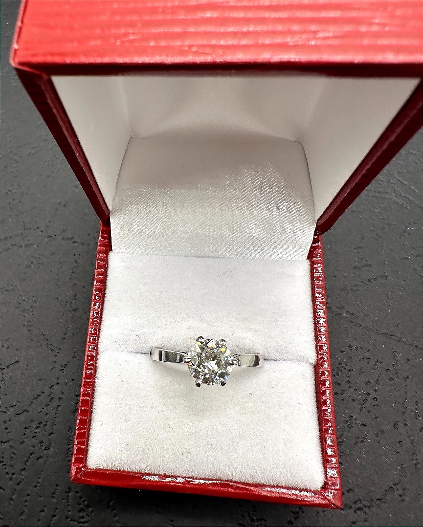 Bague Solitaire en Or Gris-photo-2