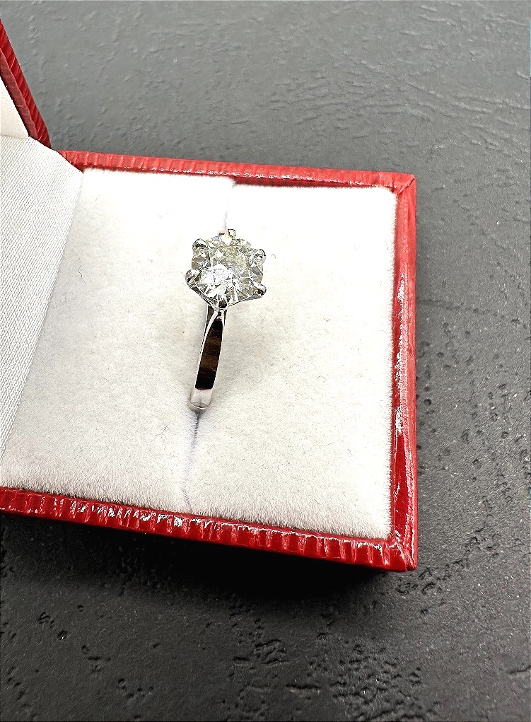 Bague Solitaire en Or Gris-photo-3