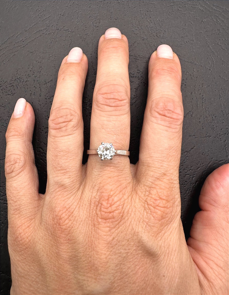 Bague Solitaire en Or Gris-photo-2