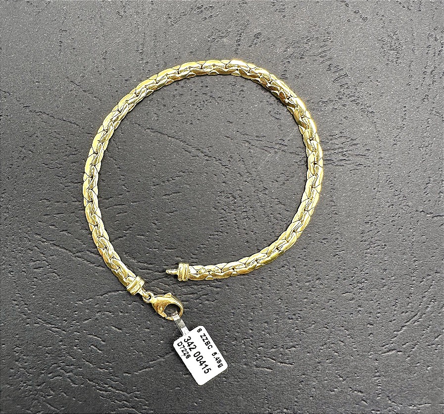 Flexible Yellow Gold Bean-link Bracelet