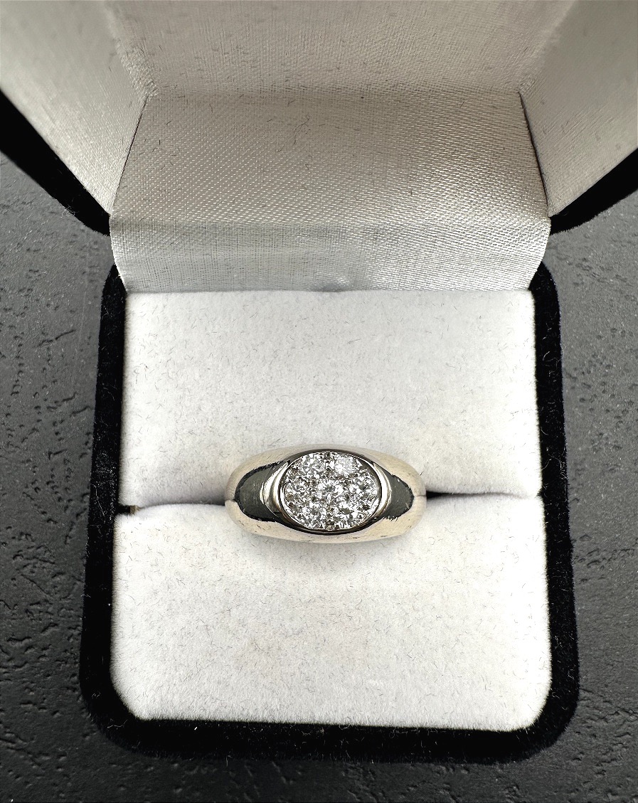 Bague Jonc Or Gris et Diamants-photo-2