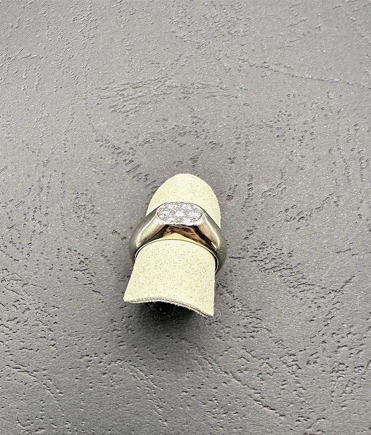 Bague Jonc Or Gris et Diamants-photo-4