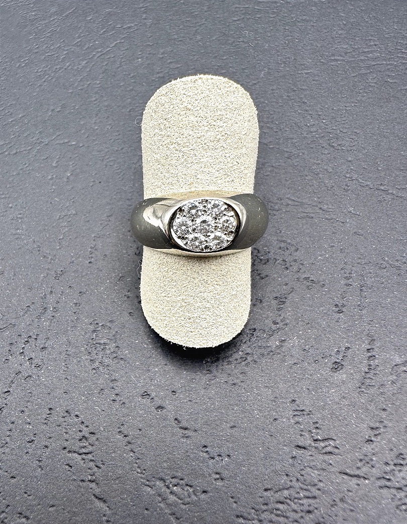 Bague Jonc Or Gris et Diamants