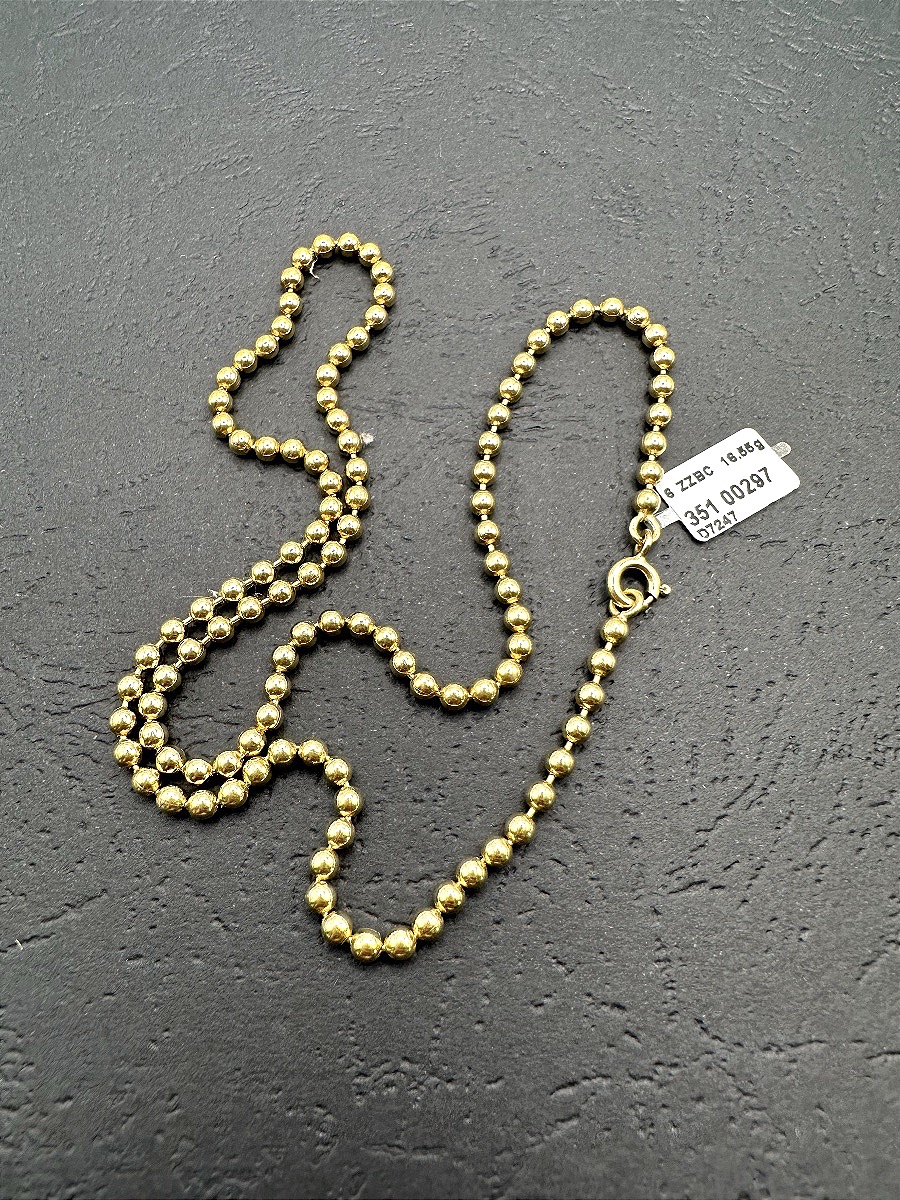 Collier en Or Jaune à maille perlé-photo-2