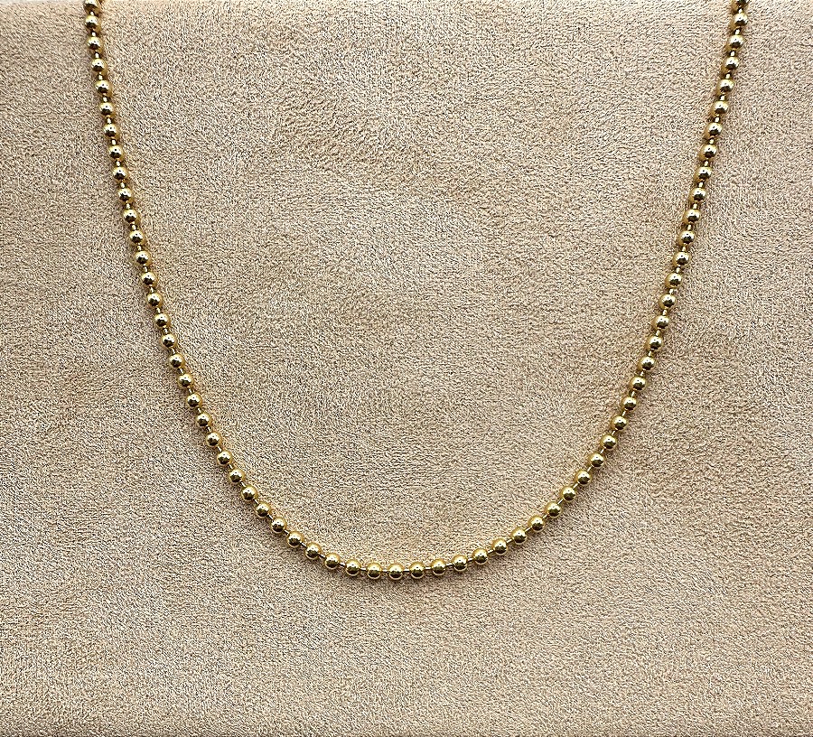 Collier en Or Jaune à maille perlé