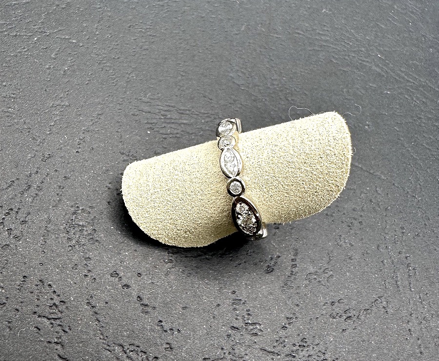 White Gold And Diamond Wedding Band-photo-2