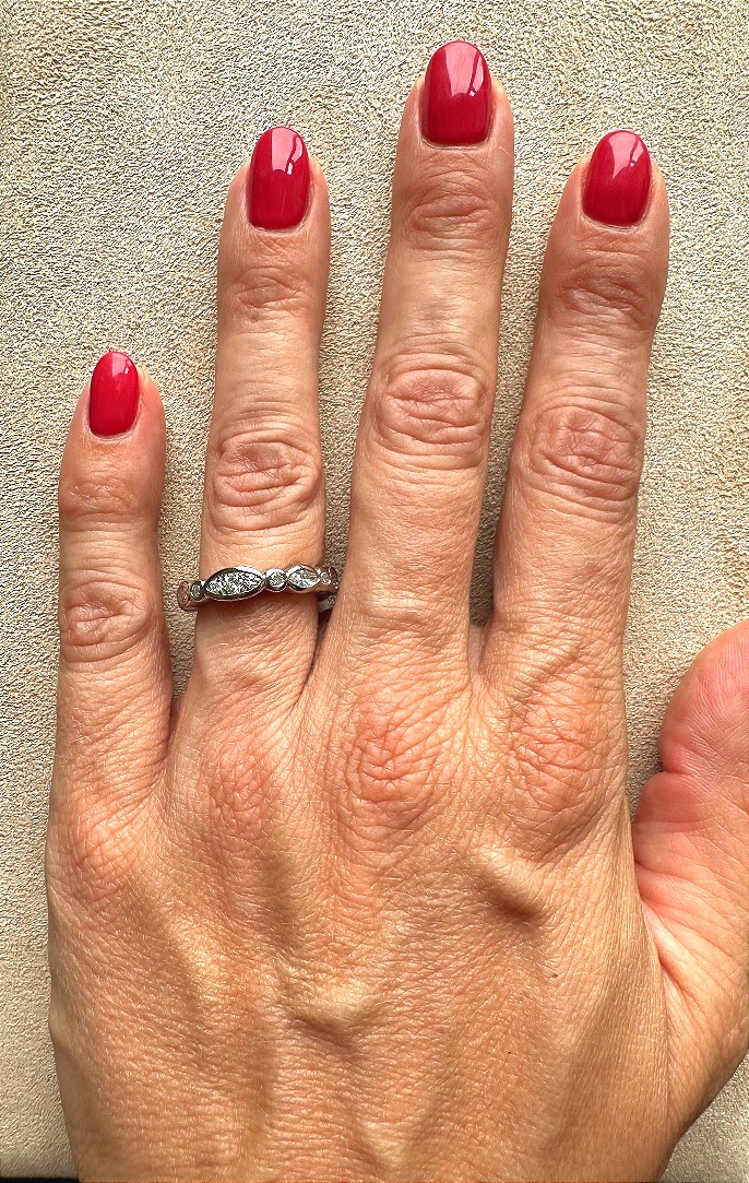 White Gold And Diamond Wedding Band-photo-3