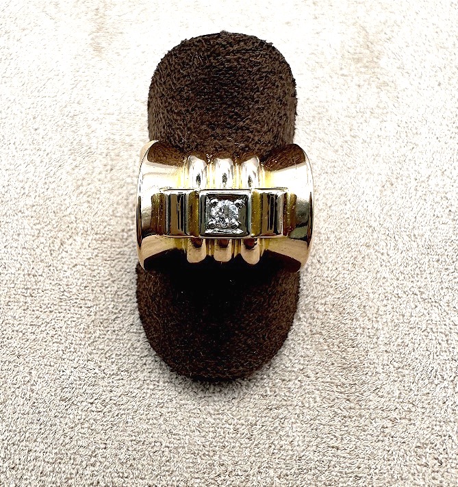 Bague Tank en Or Jaune-photo-4