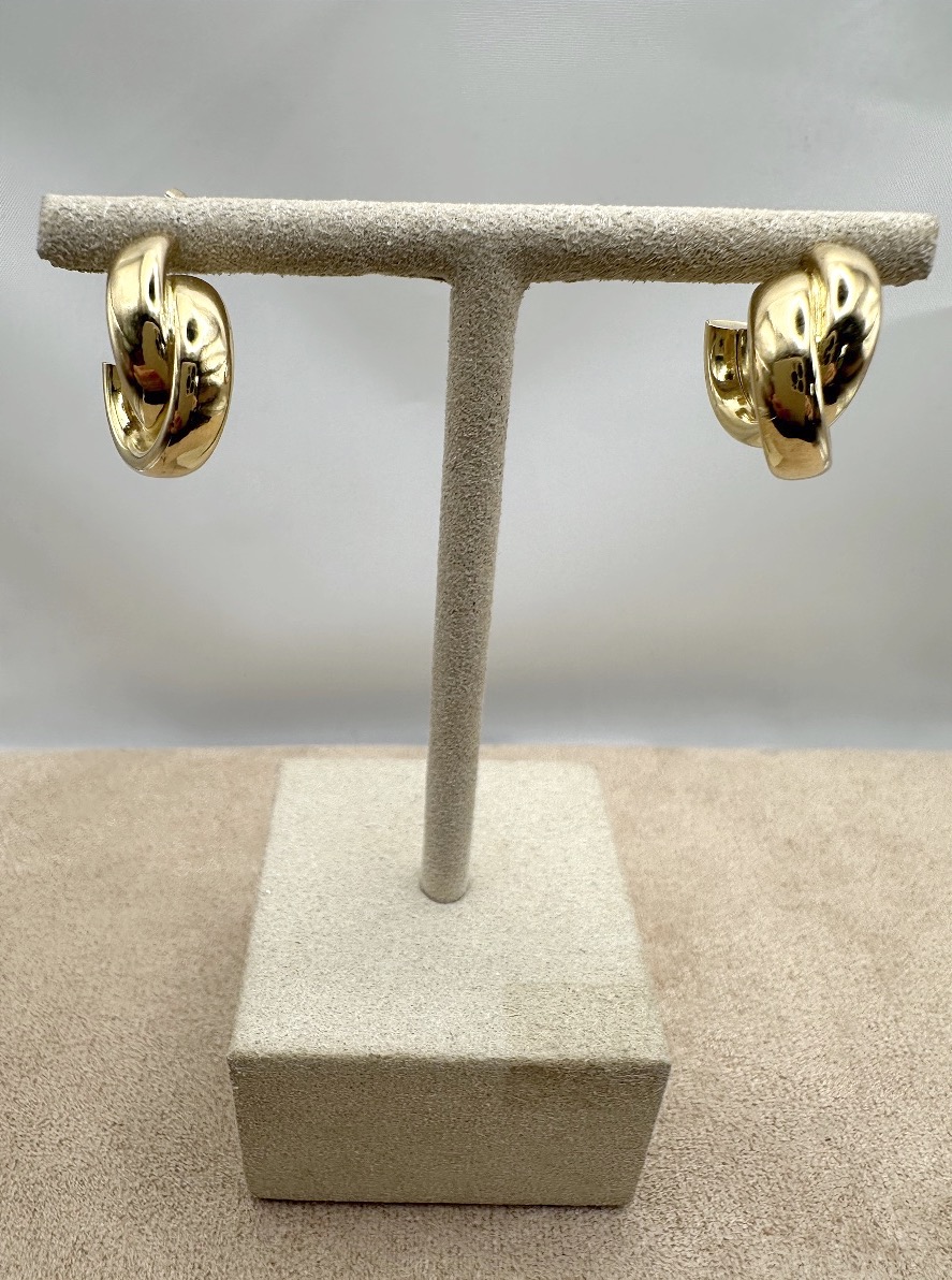 Pair Of Yellow Gold Hoop Earrings -photo-2