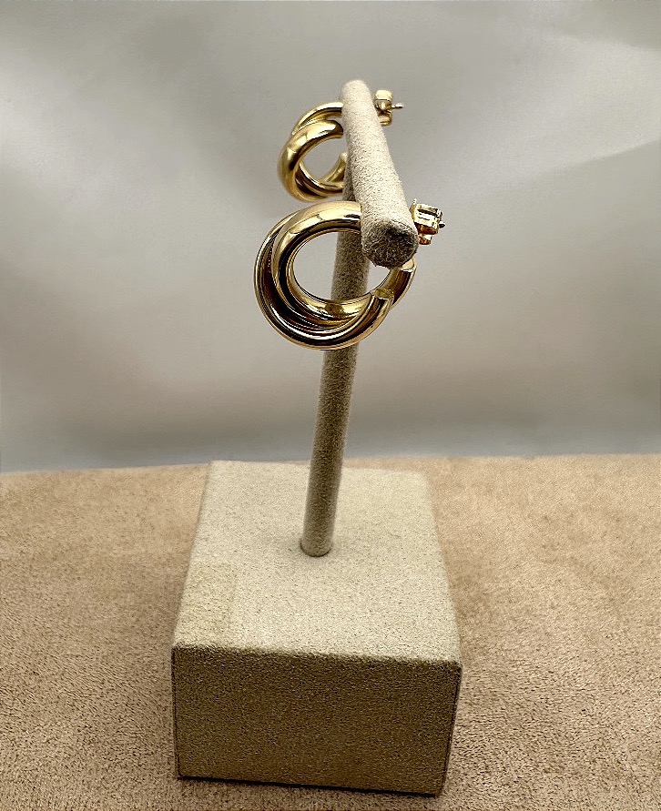Pair Of Yellow Gold Hoop Earrings -photo-3