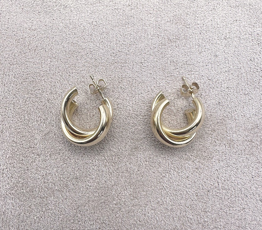 Pair Of Yellow Gold Hoop Earrings -photo-4