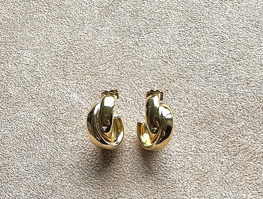 Pair Of Yellow Gold Hoop Earrings 