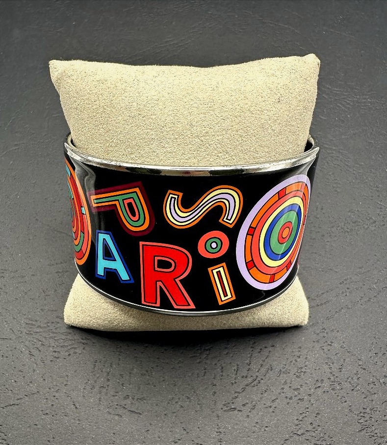 Extra-wide Hermès Bangle With Printed Enamel