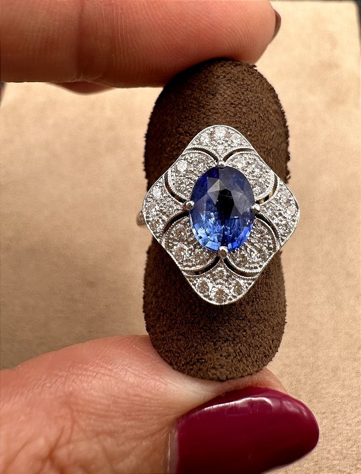 Gold Ring Set With A Sapphire