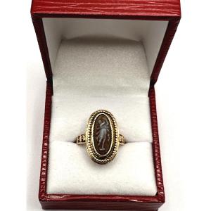Bague Or Rose et Camée Agate