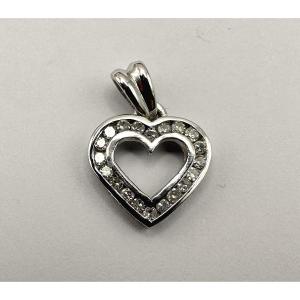 Pendentif Coeur en Or gris
