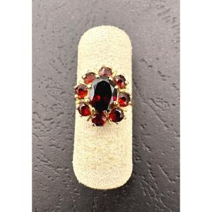 Marguerite Yellow Gold Ring With Garnets