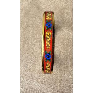 Hermès Jonc Bracelet In Decorated Gold-plated Metal