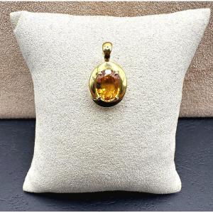 Pendentif en Or jaune et Citrine