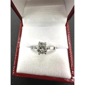 Bague Solitaire en Or Gris
