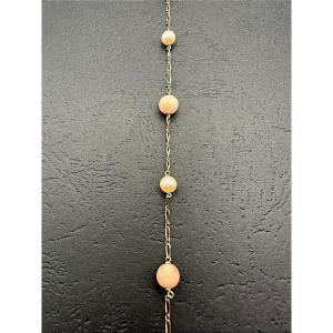 Bracelet avec perles de corail et de culture