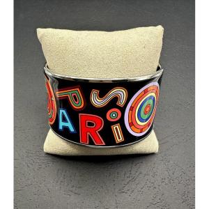 Extra-wide Hermès Bangle With Printed Enamel