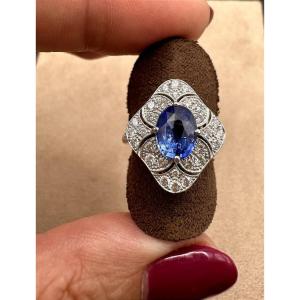 Gold Ring Set With A Sapphire